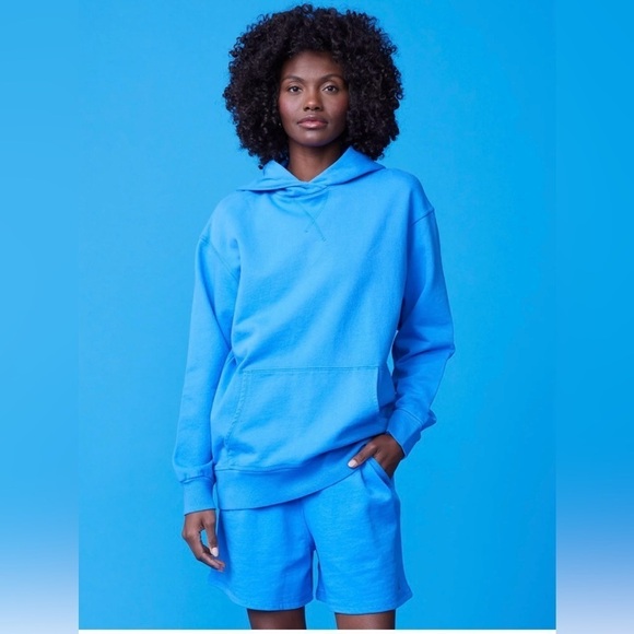 * SOLD * MONROW 90's Classic Hoody in Cerulean - Picture 2 of 5